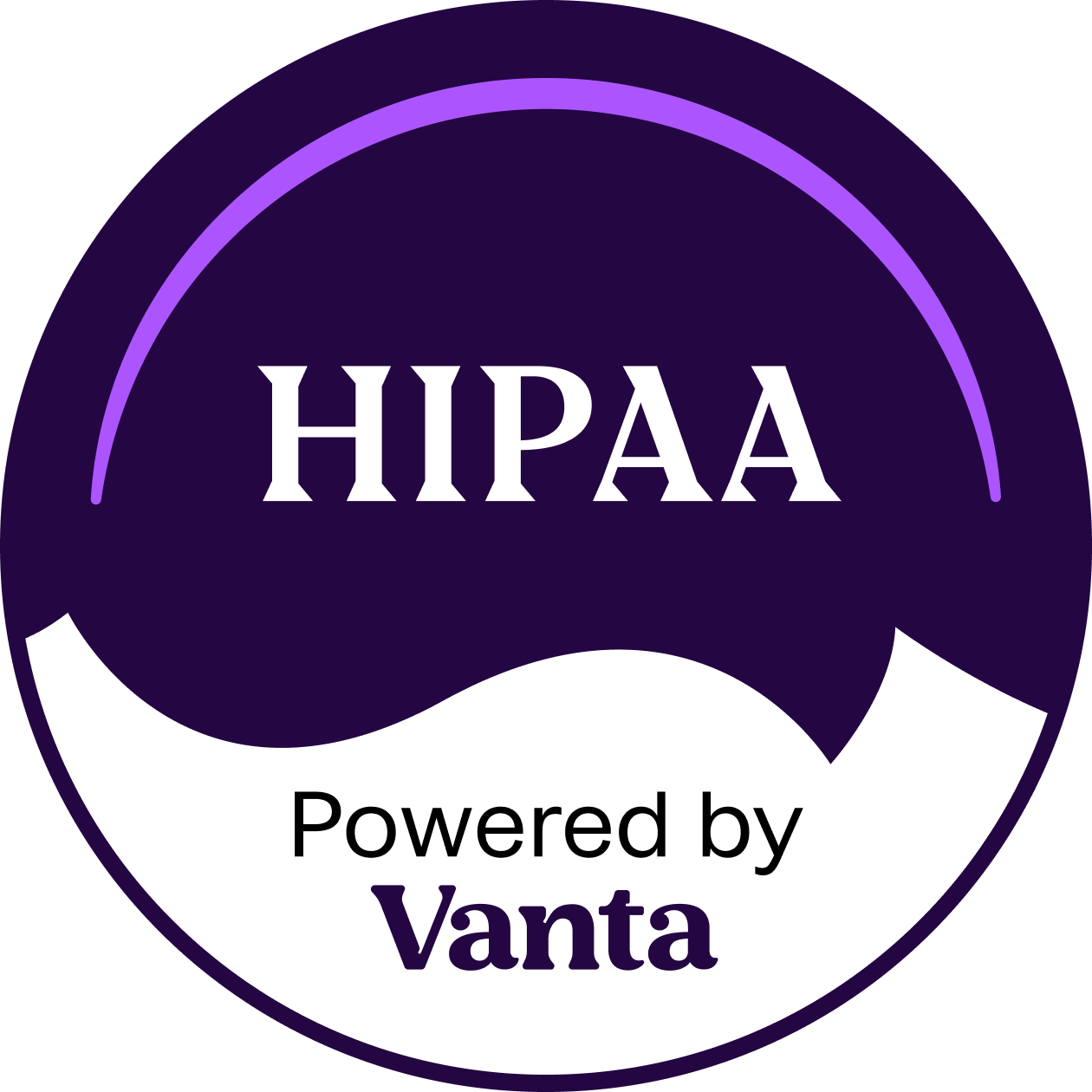 HIPAA compliance independently monitored through Vanta